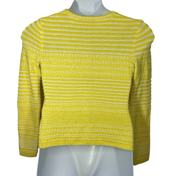 Trina Turk Ashbridge Yellow White Stripe Knit Cardigan XS Small - Picture 7 of 12